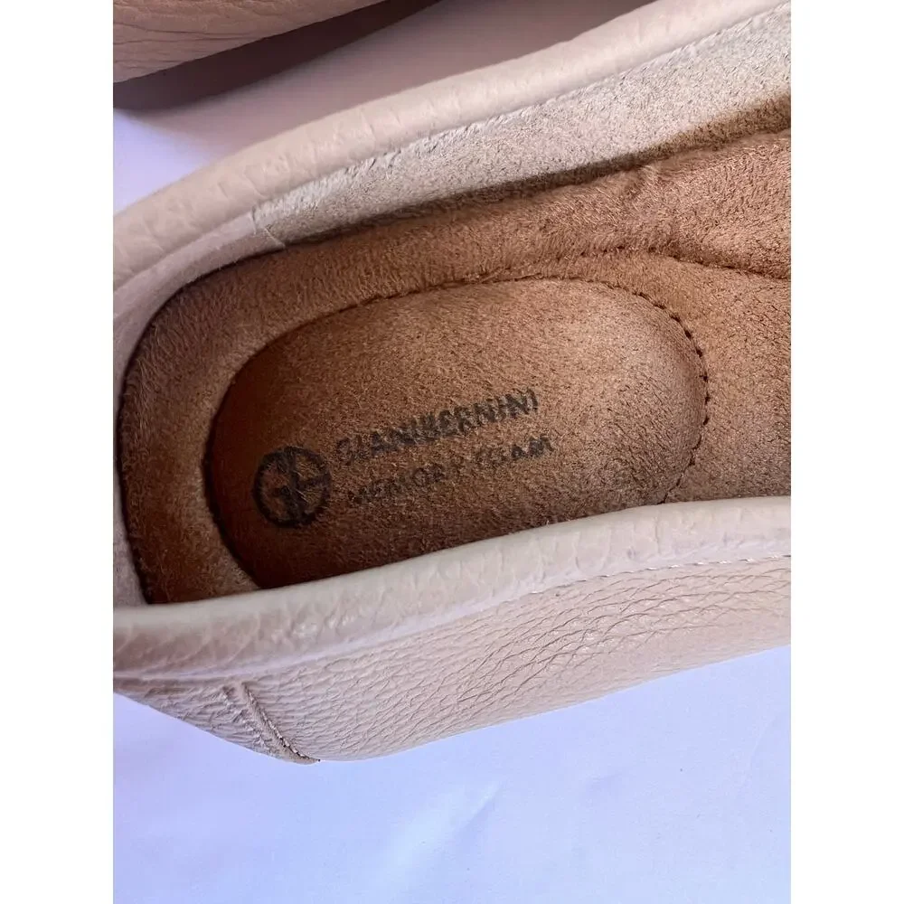Giani Bernini Dailyn Beige Leather‎ Slip On Casual Comfort Loafer Shoes Sz 9M